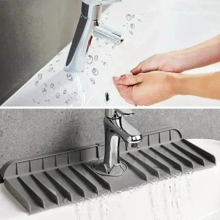 Sink kitchen countertop drying pad silicone faucet pad dishwashing soap sponge holder kitchen sink splash proof drainage pa