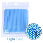 Brush Lash Extension 100Pcs Eyelash Cleaning Micro Cotton Swab Individual Eyelashes Microbrush Beauty Makeup Clean Remover Tools 6