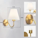 Modern Fabric Wall Lamps Retro Bedside Wall Lamp Living Room Wall Lights Simple Loft Wall Sconce Lighting Fixture AC85-265V E27 5