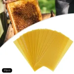 30-Pack Natural Beeswax Hive Foundations Beekeeper's Starter Kit 7.68x16.34" Beekeeping Sheets for Increased Honey Production 4