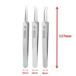 German Ultra-fine No. 5 Cell Pimples Blackhead Clip Tweezers Beauty Salon Special Scraping & Closing Artifact Acne Needle Tool 6