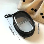 Portable Mini Clear Zipper Storage Bag - Space-Saving Organizer for Earphones & Chargers, Versatile with Handy Keychain Loop 6