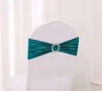 10/50/100pc Wedding Chair Decoration Chair Sashes Bow Shiny Metallic Chair Knot Bands Tie With Round Buckle For Party Banquet 6