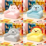Foldable Kids Sofa Baby Seat Chair Foam Filled Toddler Sleeping Couch Reading Armchair for Reading Relaxing Nursery Bedroom 2
