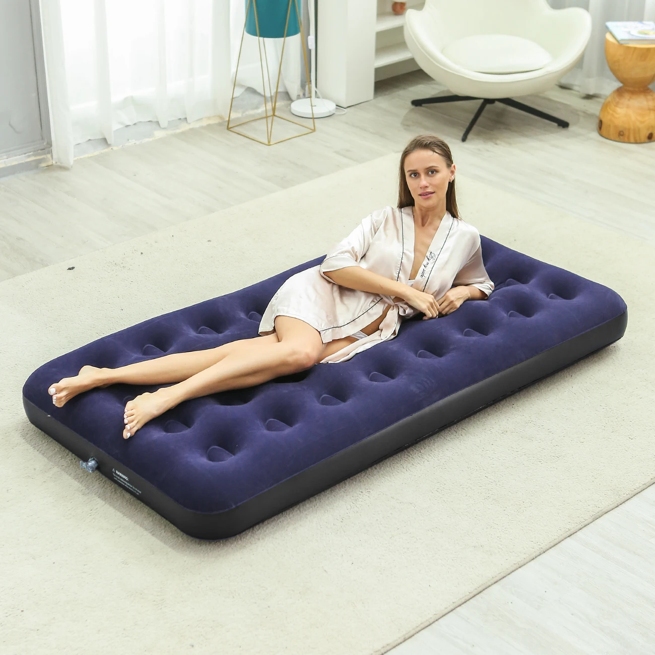 Single Size Air Mattress Inflatable Bed, Blow Up Mattress Camping Sleeping Pad Single Size Air Mattress Inflatable Bed, Blow Up Mattress Camping Sleeping Pad