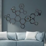24pcs Hollow 3D Hexagonal Mirror Wall Sticker DIY Honeycomb Decoration Self Adhesive Paper Waterproof Home Living Room Bedroom 4