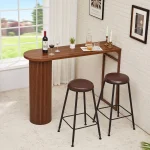 55in Counter Height Pub Table with Luted Wood and Metal Base for Kitchen, Dining, and Living Rooms 3