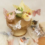 12pcs 3D Hollow Butterflies Wall Stickers on The Wall for Wedding Decoration Children Room Decor Living Room Kids Bedroom DIY 3