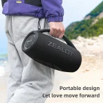 Zealot-S97 80W high power bluetooth speaker portable RGB colorful light waterproof wireless subwoofer 360 stereo surround TWS FM 4