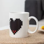 330ML Peach Heart Color-changing Ceramic Cup Novelty Magic Cup Creative Design Coffee Mug Valentine's Day Preferred Gift 3