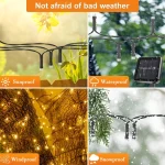 23-99ft LED Solar Light 50-300 Lights Outdoor Waterproof Fairy Garland Lights Christmas Party Halloween Decorations Solar Lights 3