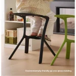 Scandinavian Modern High Bar Stool with Eco-Friendly PP Backrest Geometric Design Durable Plastic Kitchen Chair for Home 6