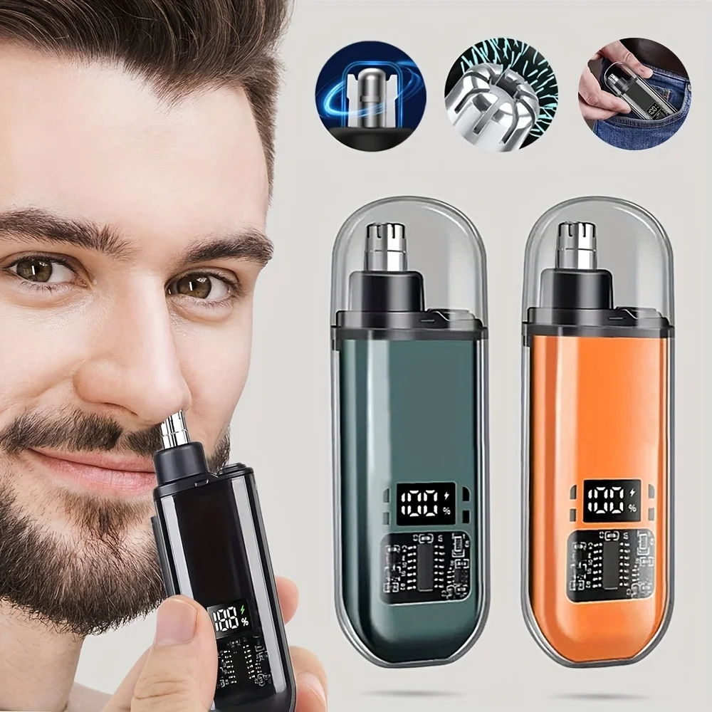 Suitable for men, USB charging nose and ear hair trimmer portable electric nose hair clipper, mini compact design, quick chargin Suitable for men, USB charging nose and ear hair trimmer portable electric nose hair clipper, mini compact design, quick chargin