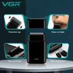 VGR V-390 mini single blade cordless beard trimmer razor rechargeable foil electric face body shaver for men Convenient razor 3