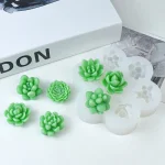 7pcs Set of Flower Rose Peony Silicone Mold 3D Flower Candle Gypsum Soap Resin Crafts Mold DIY Chocolate Fudge Dessert Cake Mold 4