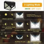 1/2/4Pcs 100 LED Solar Wall Lights Outdoor Solar Lamp Motion Sensor Solar Powered Sunlight Street Light for Garden Night Light 3