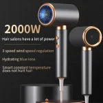 Salon Hair Dryer 2000W Professional Hot Cold Air Brush Negative Ionic Blow Dryer Strong Power 5th GearHairdryerblowdryerwithcomb 4