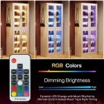 Tribesigns Tall Shoe Cabinet with Acrylic Doors and LED Lights, 8-Tier Entryway Shoe Storage Rack with Adjustable Shelves 5
