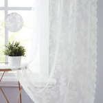 1 Piece Vintage Floral Embroidery Clear Lace Curtain Panel - Privacy & Light Filtering, Machine Washable, 2