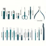 Professional 7-18 Piece Nail Care Kit Stainless Steel Manicure & Pedicure Set with Travel Case for On-the-Go Grooming 6