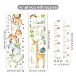 3PC Cartoon Animal Height Ruler Wall Stickers for Waterproof Removable PVC Kids Room Kindergarten Home Decoration 6