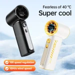 3600mAh Portable Turbo Small Air Cannon Handheld Fan 100 Wind Speeds Adjustable Electric Fan USB Charging Fan Outdoor Mini Fan 2