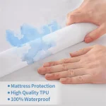 6-Sides Fully Enclosed Waterproof Mattress Cover with Zipper Custom Size Fitted Sheet Dust-proof Anti-mite Mattress Protector 5