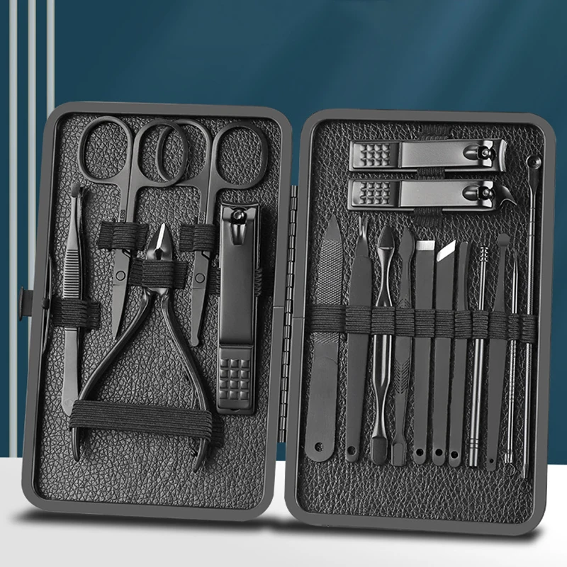 7/10/12/16/18pcs/set Stainless Steel Manicure Set Professional Nail Clipper Kit of Pedicure Tools Ingrown ToeNail Trimmer 7/10/12/16/18pcs/set Stainless Steel Manicure Set Professional Nail Clipper Kit of Pedicure Tools Ingrown ToeNail Trimmer