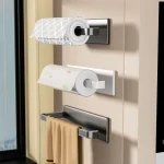 Kitchen paper holder, wall-mounted refrigerator magnetic paper towel holder, side cabinet for storing items, non-drilling fresh 3