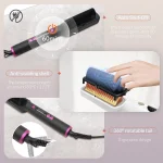 OUDIM Hair Straightener Brush with Six Temperature Settings, Ionic Hair Straightening Brush Flat Iron For Women, Anti-Scald Stra 3