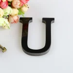 26 Letters DIY 3D Mirror Acrylic Wall Sticker Ornaments Black English Alphabet Decals Home Decor Wall Art Mural Party Decoration 2