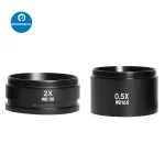 0.5X 0.7X 1.0X 2.0X Auxiliary Objects Lens Microscope Camera Lens for Trinocular Stereo Zoom Microscope Accessories Barlow Lens 6