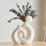 European Ceramic Vase Set Creative White Simple Home Decoration Living Room Entryway TV Cabinet Decoration 2