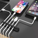 Silicone USB Cable Organizer Cable Winder Desktop Tidy Management Clips Cable Holder for Mouse Headphone Wire Organizer 4
