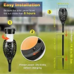 12LED Solar Flame Light Outdoor,Waterproof 12LEDs Torches Landscape Lamp for Outdoor Courtyard Garden Yard,Halloween Decorations 4