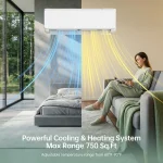 12000 BTU Mini Split Air Conditioner Heating System, 22 SEER2 Inverter Ductless Mini Split AC System with Remote, Customized 3