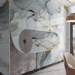 40cm marble pattern waterproof and oilproof self adhesive wallpaper removable decorative wall sticker for living room bathroom 4