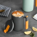 304 Stainless Steel Mug With Tea Leak Tea Cup Double Layer Coffee Cup Japanese Tea Cup Milk Cup 4