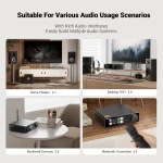 AIYIMA A80 TPA3255 DAC Bluetooth PFFB Stereo Power Amplifier 300Wx2 Class D 2.0 HiRes Digital Amp with RCA TRS OPT COA USB Input 5