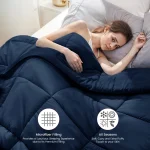 Lux Decor Down Alternative Comforter – 1 Piece Fluffy Duvet Insert with Box Stitch Design – Soft and Cozy Bedding, 102" x 90" 4