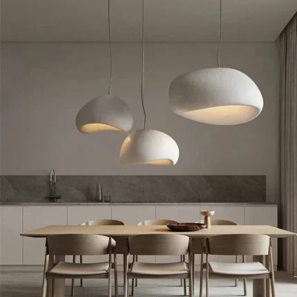 Nordic Wabi Sabi Pendant Lamps Dining Room Lighting Modern Living Room Bedroom LED Ceiling Chandelier Loft Lustre Hanging Lights