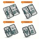 Professional 7-18 Piece Nail Care Kit Stainless Steel Manicure & Pedicure Set with Travel Case for On-the-Go Grooming 5