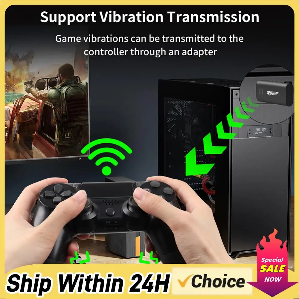 Gamepad Converter USB Receiver Bluetooth-Compatible 5.3 USB Wireless Controller Adapter for Nintend Switch PC PS4 PS5 Controller Gamepad Converter USB Receiver Bluetooth-Compatible 5.3 USB Wireless Controller Adapter for Nintend Switch PC PS4 PS5 Controller