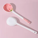 Kawaii Strawberry Ceramic Soup Spoon Cute Korean Ice Cream Hand Painted Coffee Dessert Long Handle Spoon Kitchen Accessories 5