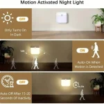 Motion Sensor Night Light Rechargeable Stick-On LED Closet Light Auto On Off Wall Light Automatically Closet Lights Night Lamp 2