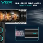 VGR Hair Dryer Professional Hair Dryer Machine Hot and Cold Adjustment Air Blower Brushless Motor 110000 RPM Barber Salon V-401 2