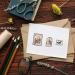 1pc Vintage Butterfly Text Clear Rubber Stamps for Journaling Card DIY Scrapbooking Photo Frame Album Decor 6.3 x 4.3inch 5