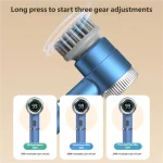 HOMEFISH Electric Spin Scrubber With 5 Replaceable Brush Head, Three-speed Adjustable Handheld Rechargeable Shower Scrubber 4
