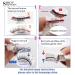 Magnetic Eyelashes 1/2 Pairs Handmade 3D Mink Lashes Reusable False Eyelashes Set Natural Long Fake Eyelash Makeup Tweezers Tool 4