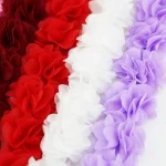 (1 meter) Chiffon lace fabric Webbing Decoration flower gift ribbons crafts Non-woven fabrics base 2